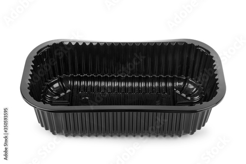 Black tray of thick plastic for different purposes