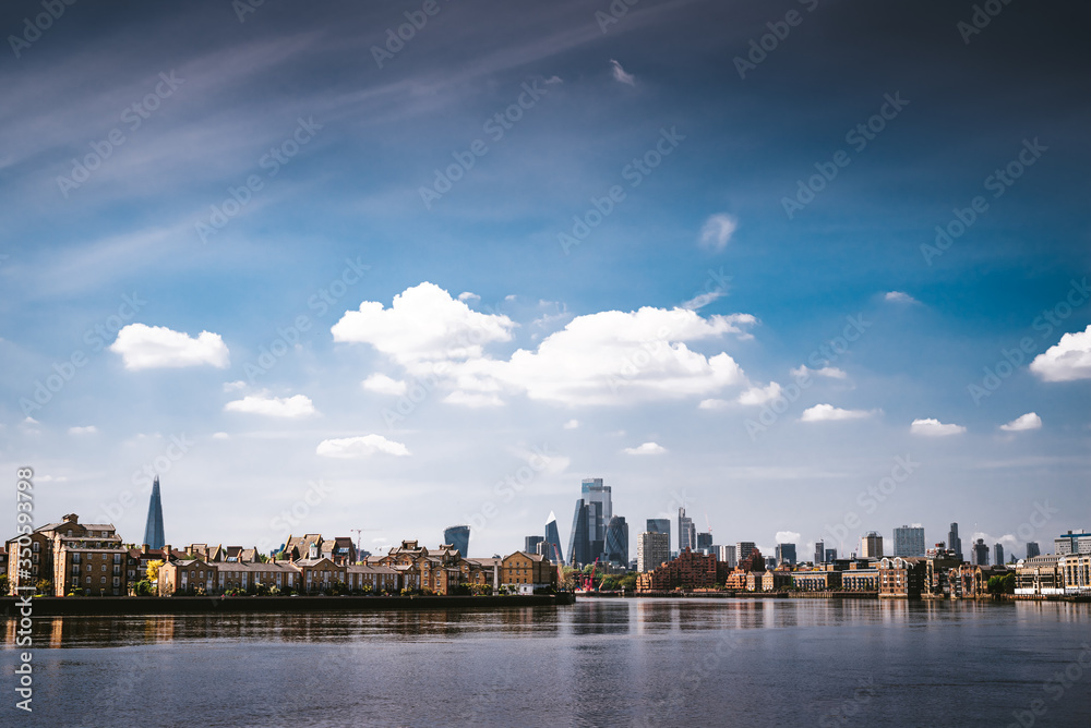 
City skyline of London Cetrum by the river with blue sky