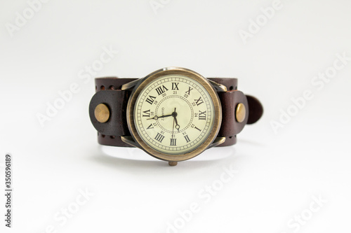 vintage wristwatch on a white background