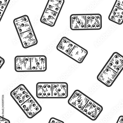Seamless pattern. Dominoes tile games. Apparel print design scratch