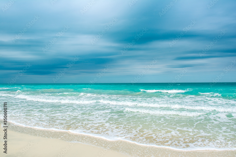 Cloudy and stormy landscape before thunderstorm, Maldives