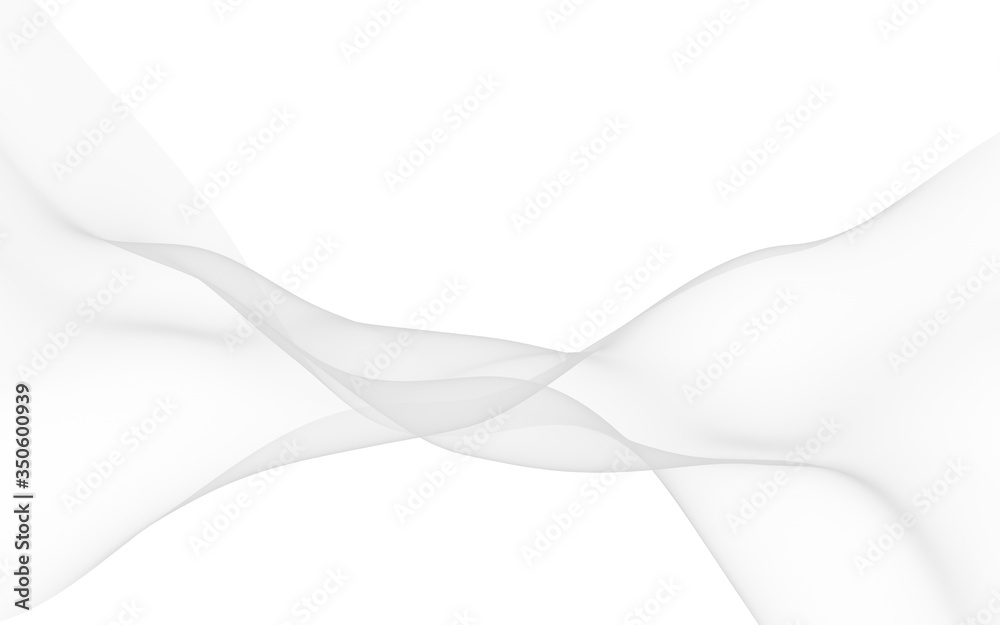 White abstract background. Fluttering white scarf. Waving on wind white fabric. 3D illustration White abstract background. Fluttering white scarf. Waving on wind white fabric. 3D illustration