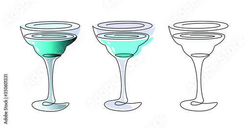 a glass of cocktails vector illustration