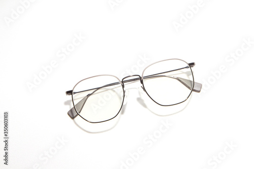 Vintage retro black of glasses for reading and looking  isolated on white background