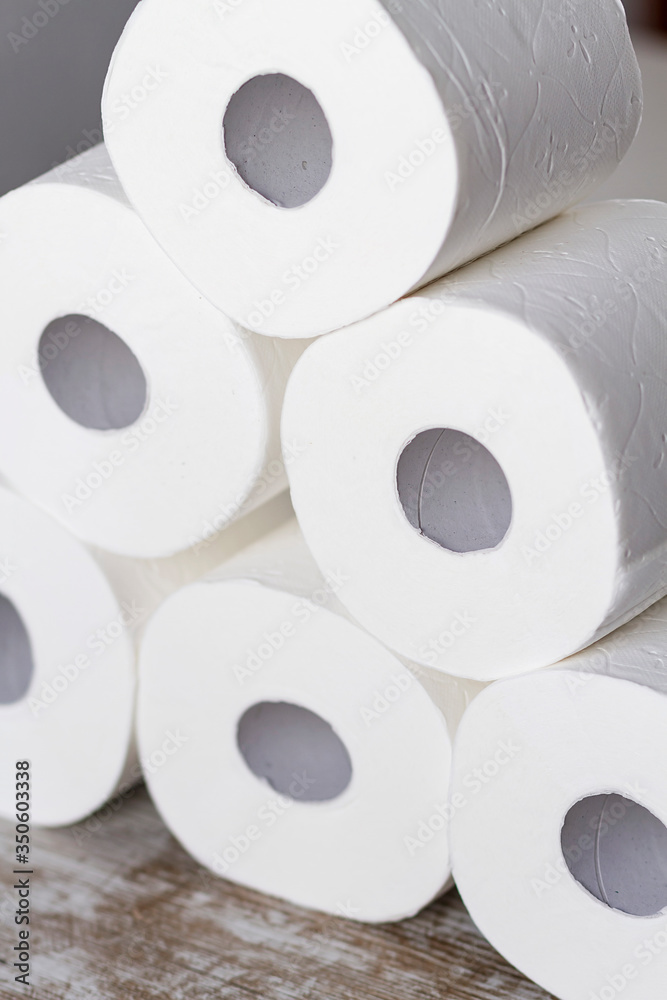 A group of toilet paper rolls in different shapes A group of toilet paper rolls in different shapes