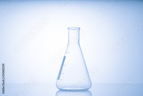 Chemical glass on white background