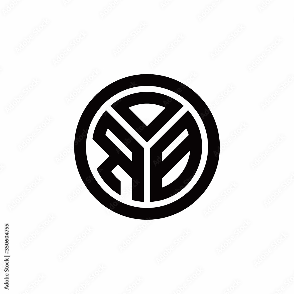 RB monogram logo with circle outline design template RB monogram logo with circle outline design template