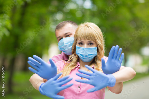 
masked girl and glove, coronavirus, covid