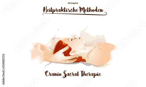 Heilpraktiker Heilkunde Physiotherapie Massage Cranio Sacral Therapie Rückenschmerzen Aquarell Wasserfarbe