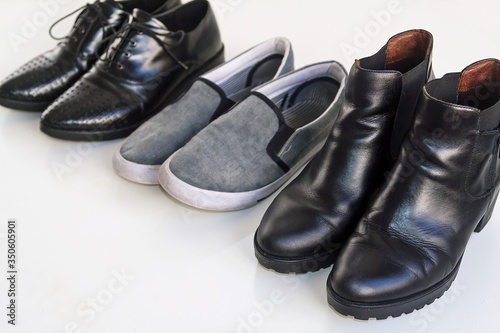 Daily footwear for several members of a family