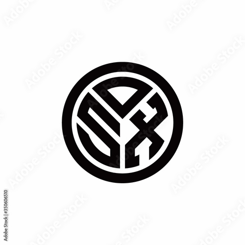SX monogram logo with circle outline design template