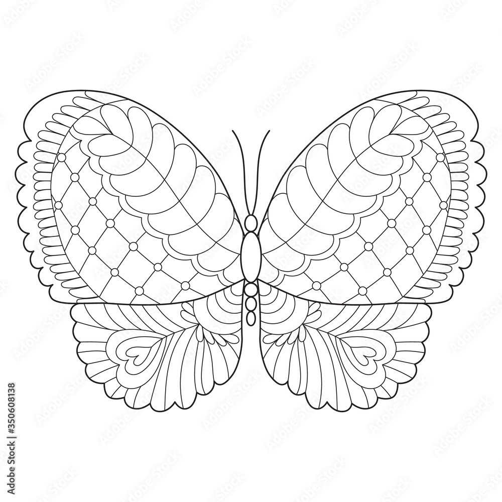 Line art of butterfly for coloring book Stock Illustration | Adobe Stock