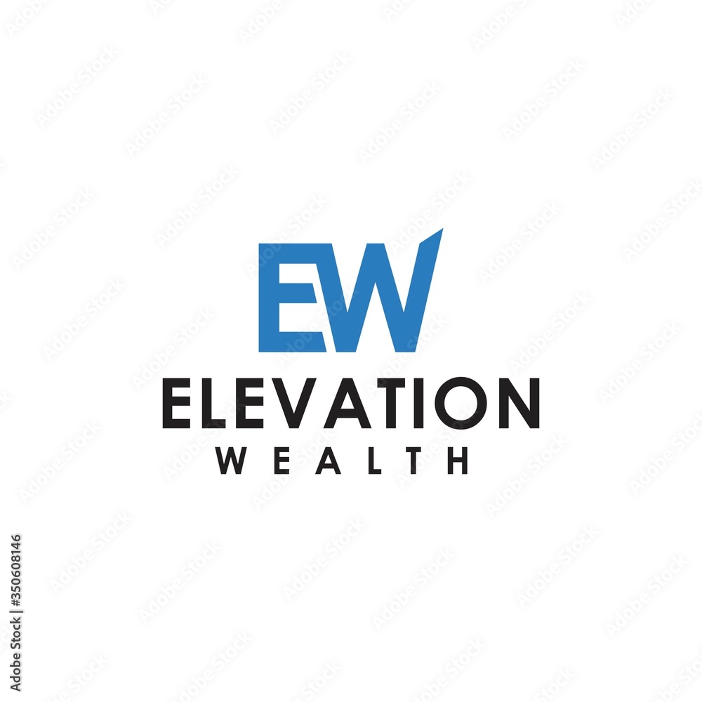 EW Elevation Logo Vector and Symbol, Abstract EW Elevation Logo Vector and Symbol, Abstract