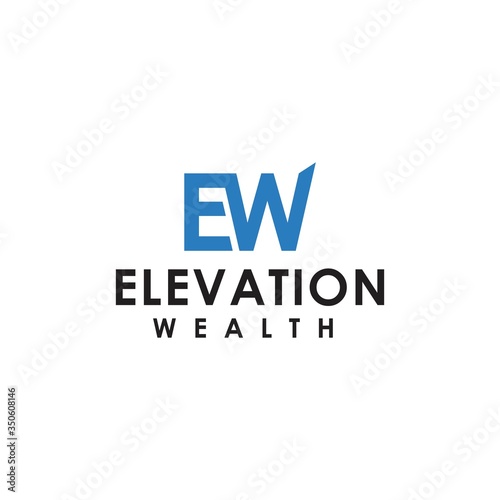 EW Elevation Logo Vector and Symbol, Abstract