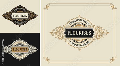 Vintage Logo or Banner Layout with ornamental elements