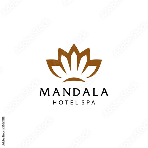 Fototapeta Naklejka Na Ścianę i Meble -  Abstract mandala lotus flower swirl logo icon vector design. Elegant premium ornament vector logotype symbol.