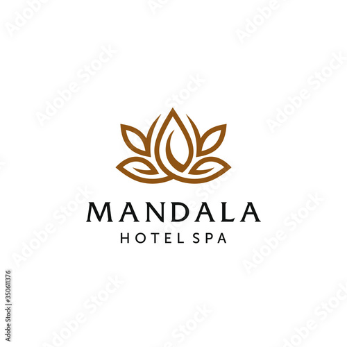 Abstract mandala lotus flower swirl logo icon vector design. Elegant premium ornament vector logotype symbol.