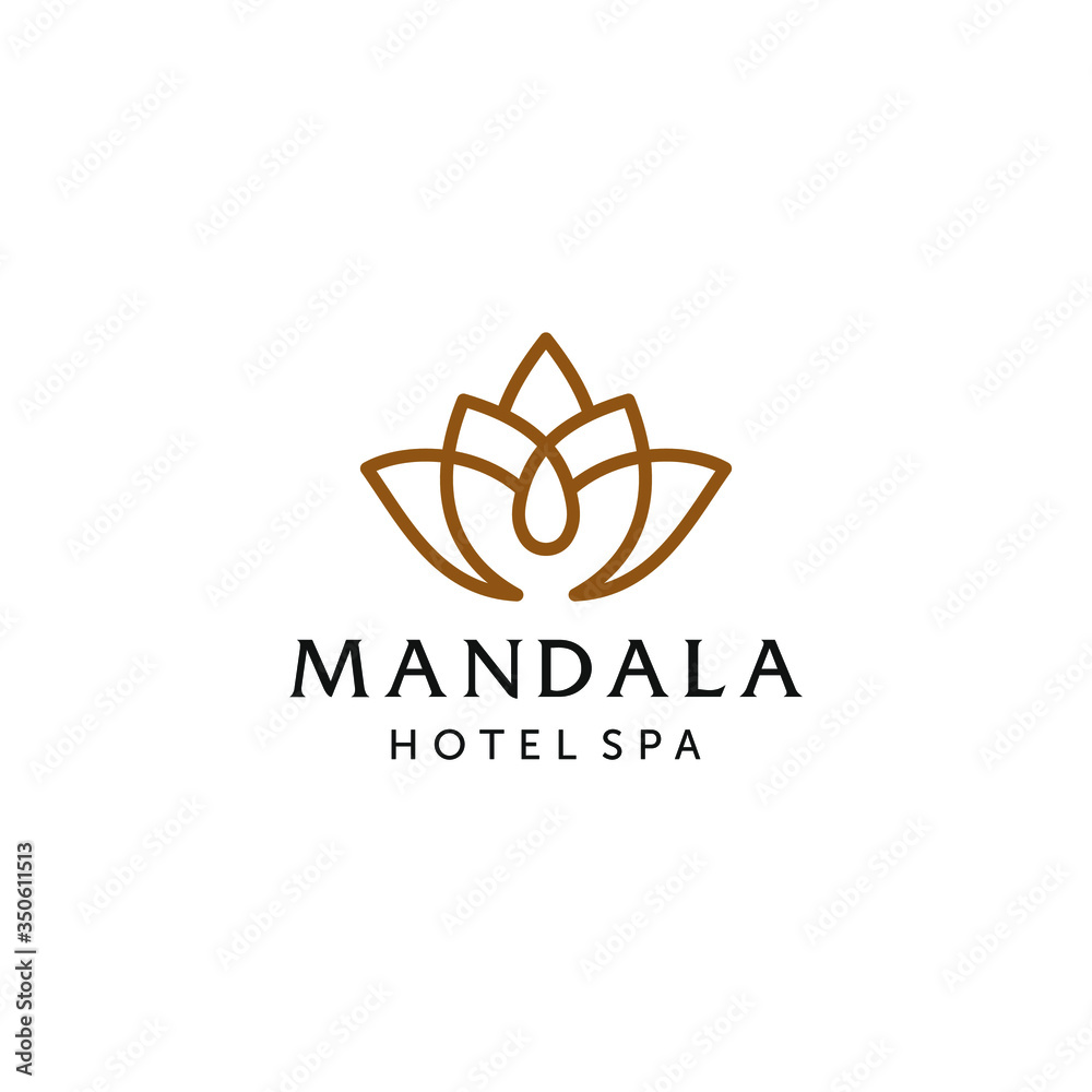 Abstract mandala lotus flower swirl logo icon vector design. Elegant premium ornament vector logotype symbol. Abstract mandala lotus flower swirl logo icon vector design. Elegant premium ornament vector logotype symbol.