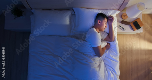 asian man sleep well