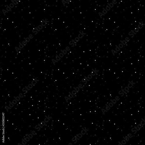 Seamless pattern with white stars or shine on black background