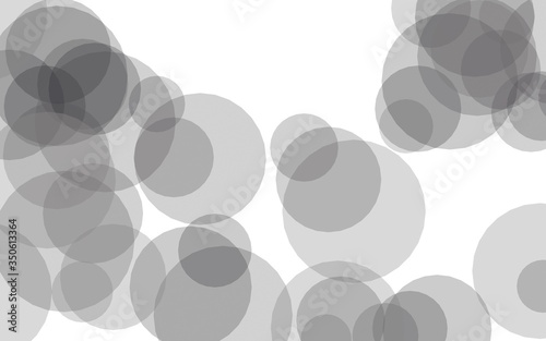 Translucent circles on a white background. 3D illustration