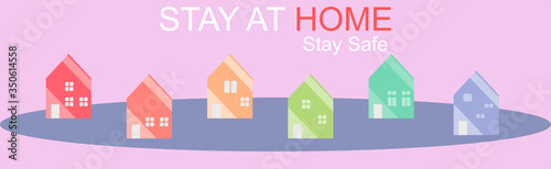 Stop covid-19 stay at home Sign & Symbol.Pandemic Lockdown concept coronavirus COVID-19.	
