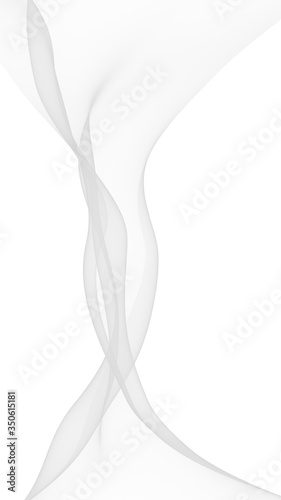 White abstract background. Fluttering white scarf. Waving on wind white fubric. 3D illustration