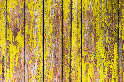 Yellow old wooden texture with vertical boards