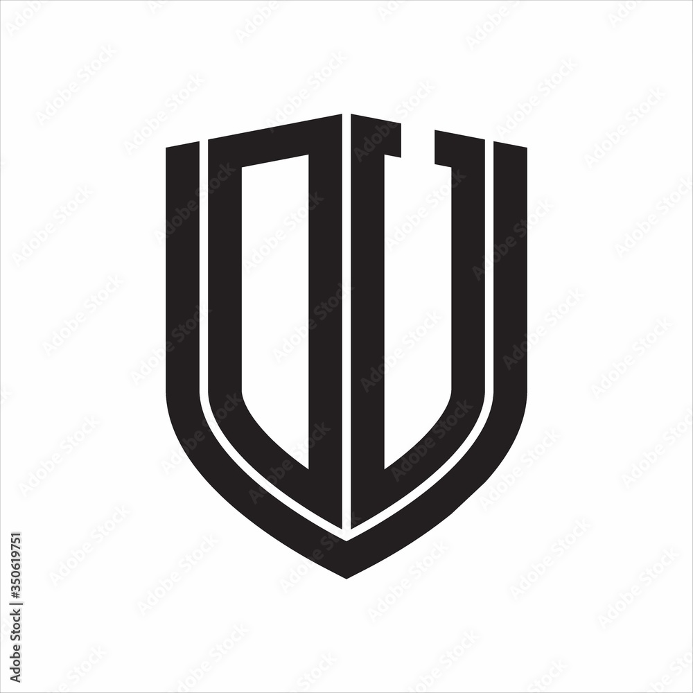 DV Logo monogram with emblem shield design isolated on white background DV Logo monogram with emblem shield design isolated on white background