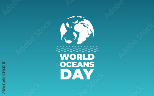 world oceans day. planet with whales. Background of world ocean day vector illustration