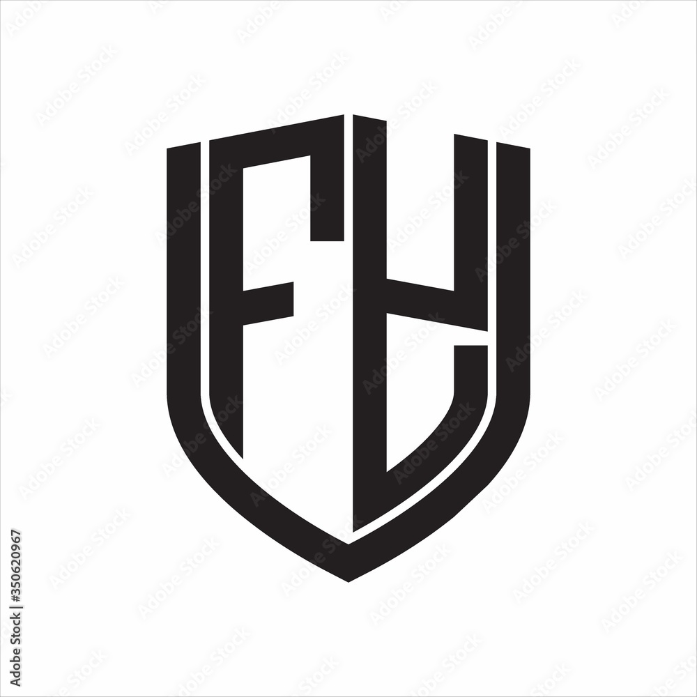 FY Logo monogram with emblem shield design isolated on white background FY Logo monogram with emblem shield design isolated on white background