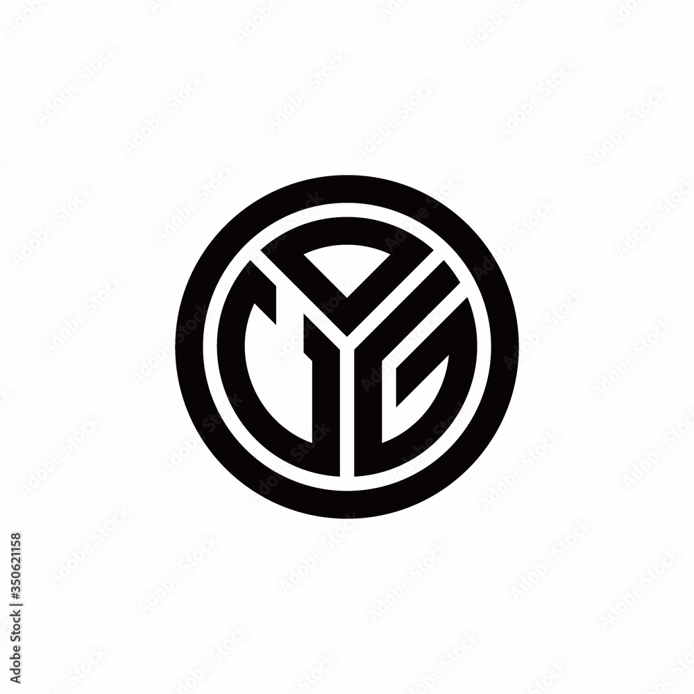 UG monogram logo with circle outline design template UG monogram logo with circle outline design template