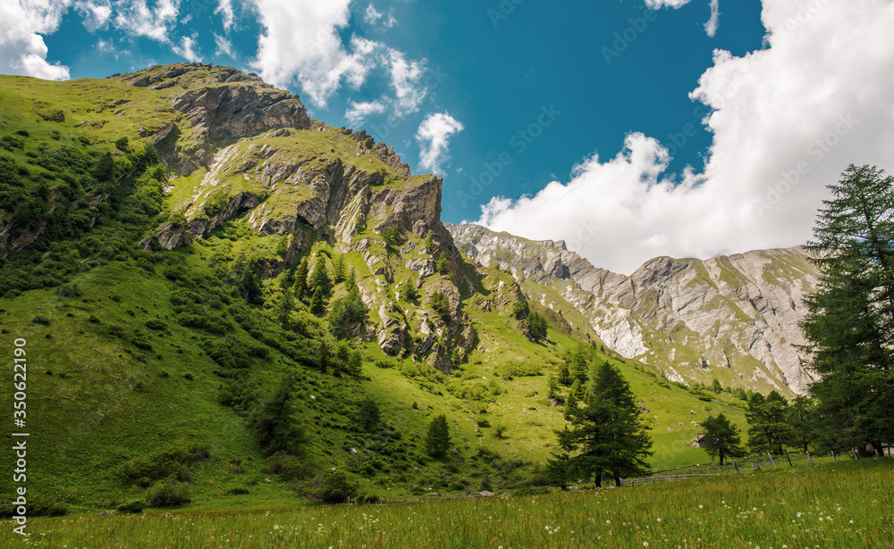 Stunning View Of Austrian Alps In Summer.