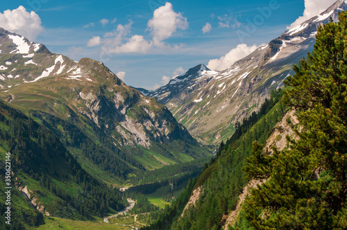 Valley And Rural Road In Austrain Alps.