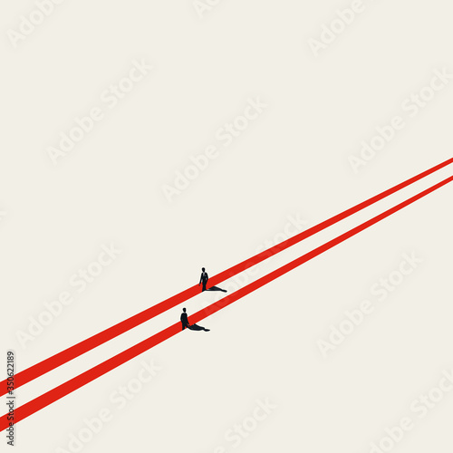 Business difference in opinions vector illustration. Symbol of different directions, strategy.