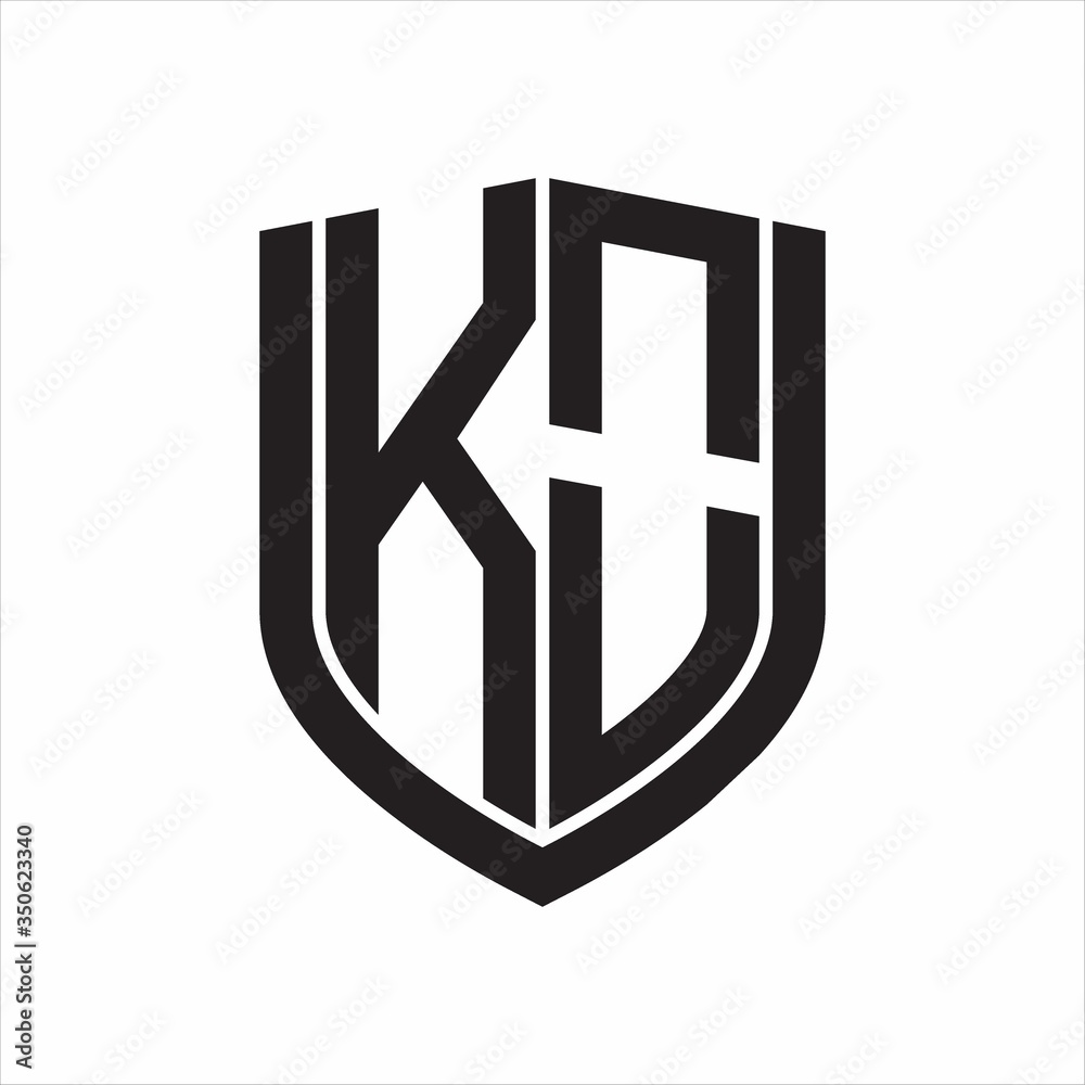 KO Logo monogram with emblem shield design isolated on white background KO Logo monogram with emblem shield design isolated on white background