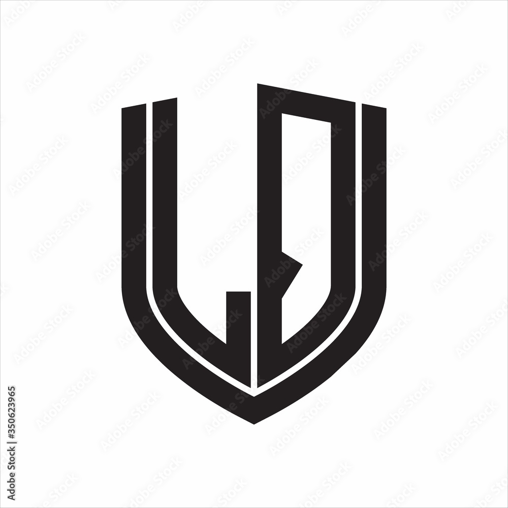 LQ Logo monogram with emblem shield design isolated on white background LQ Logo monogram with emblem shield design isolated on white background