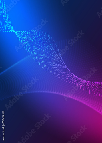 Wallpaper Mural Ultraviolet abstract futuristic background. Neon wave equalizers, neon glow. Torontodigital.ca