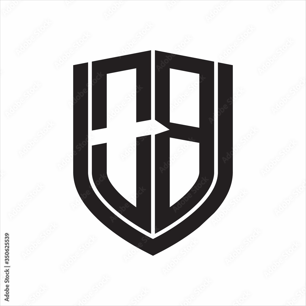 OB Logo monogram with emblem shield design isolated on white background OB Logo monogram with emblem shield design isolated on white background