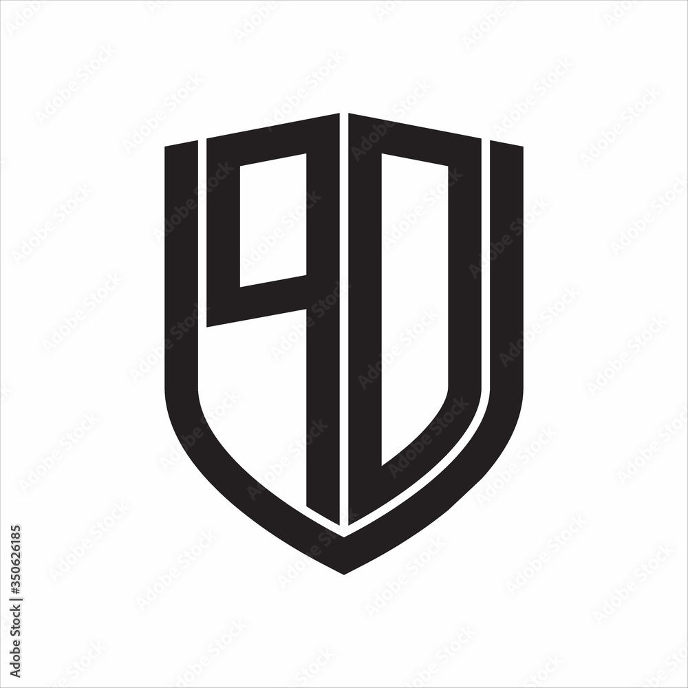PD Logo monogram with emblem shield design isolated on white background PD Logo monogram with emblem shield design isolated on white background