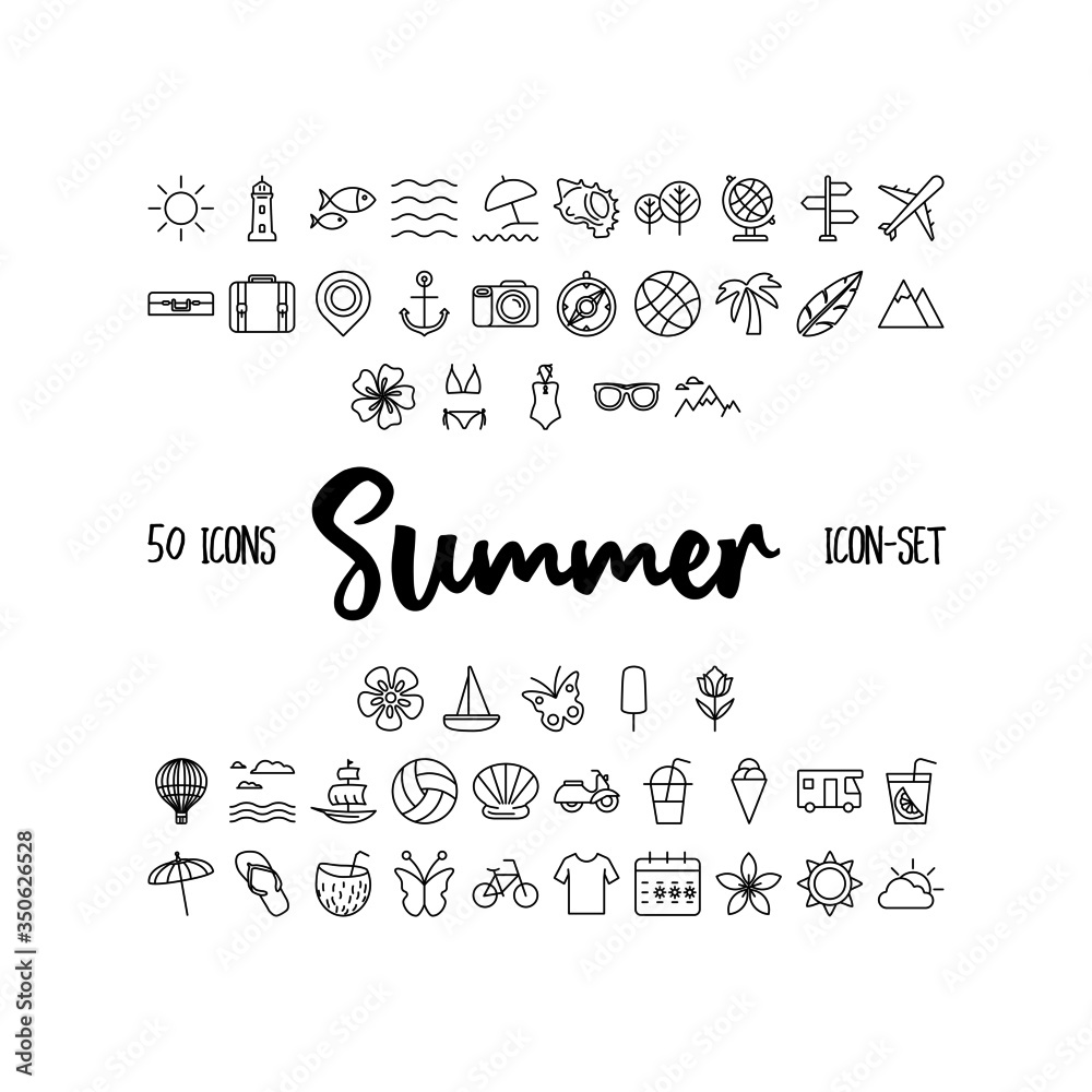Sommer - Icon-Set mit 50 Icons