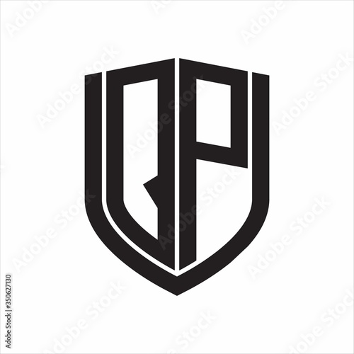 Free Download QP Logo monogram with emblem shield design isolated on white background - GFXLoad