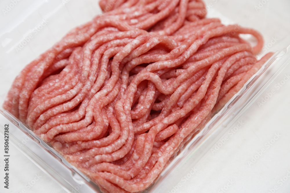 Ground pork in packing Ground pork in packing