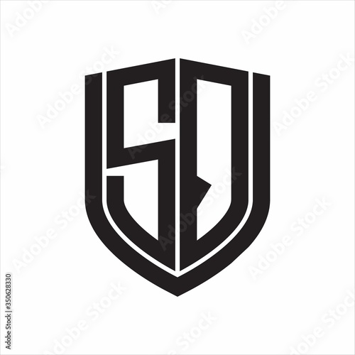 Free Download SQ Logo monogram with emblem shield design isolated on white background - GFXLoad