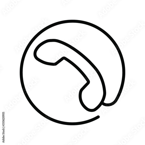 
phone handset with wire around icon on a white background. Simple vector illustration