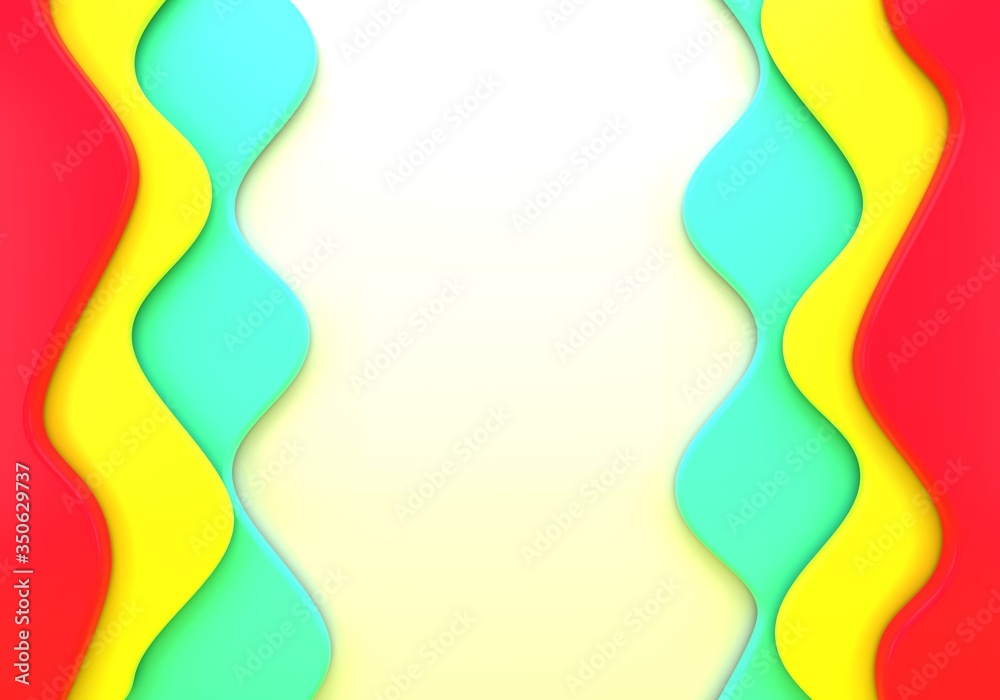 Modern poster template design, with paper waves, 3d
