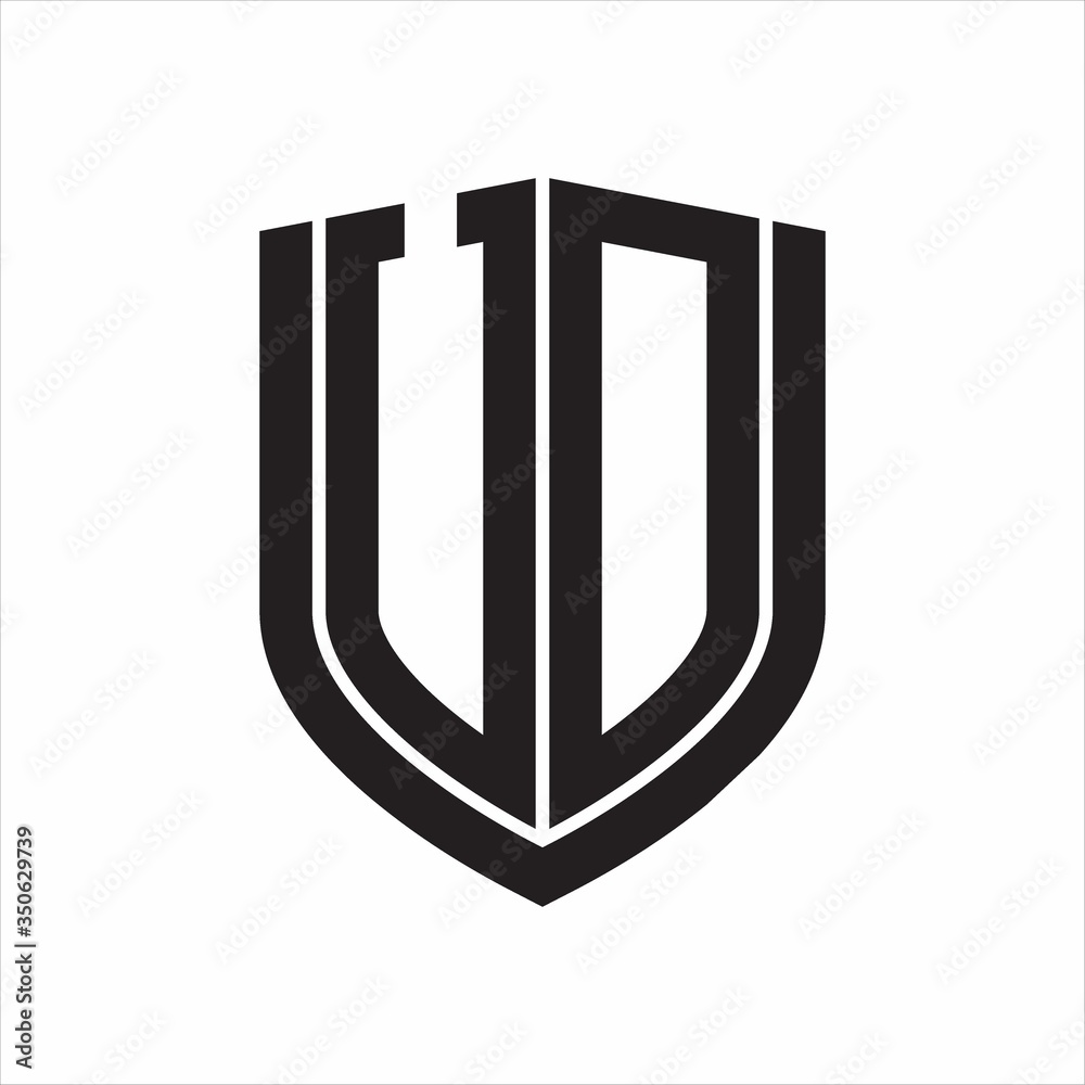 VD Logo monogram with emblem shield design isolated on white background