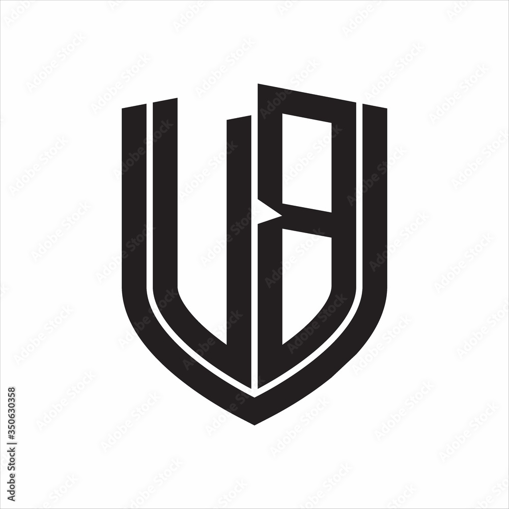 UB Logo monogram with emblem shield design isolated on white background UB Logo monogram with emblem shield design isolated on white background