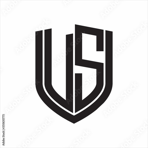 US Logo monogram with emblem shield design isolated on white background