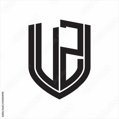 Free Download UZ Logo monogram with emblem shield design isolated on white background - GFXLoad